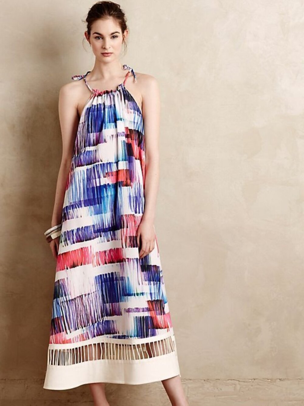 Anthropologie Sonora Sachin + Babi Watercolor Midi Gown Dress Large